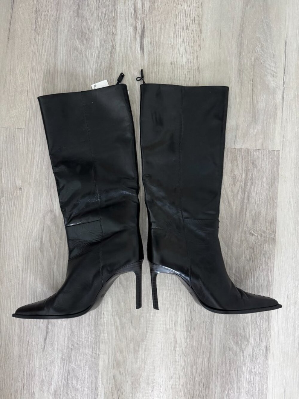 Zara Heeled Leather Boots Black – Size EU 39 / US 8 – New With Tags ✨ - Picture 10 of 16